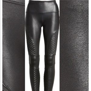 Spanx faux leather Moto leggings.